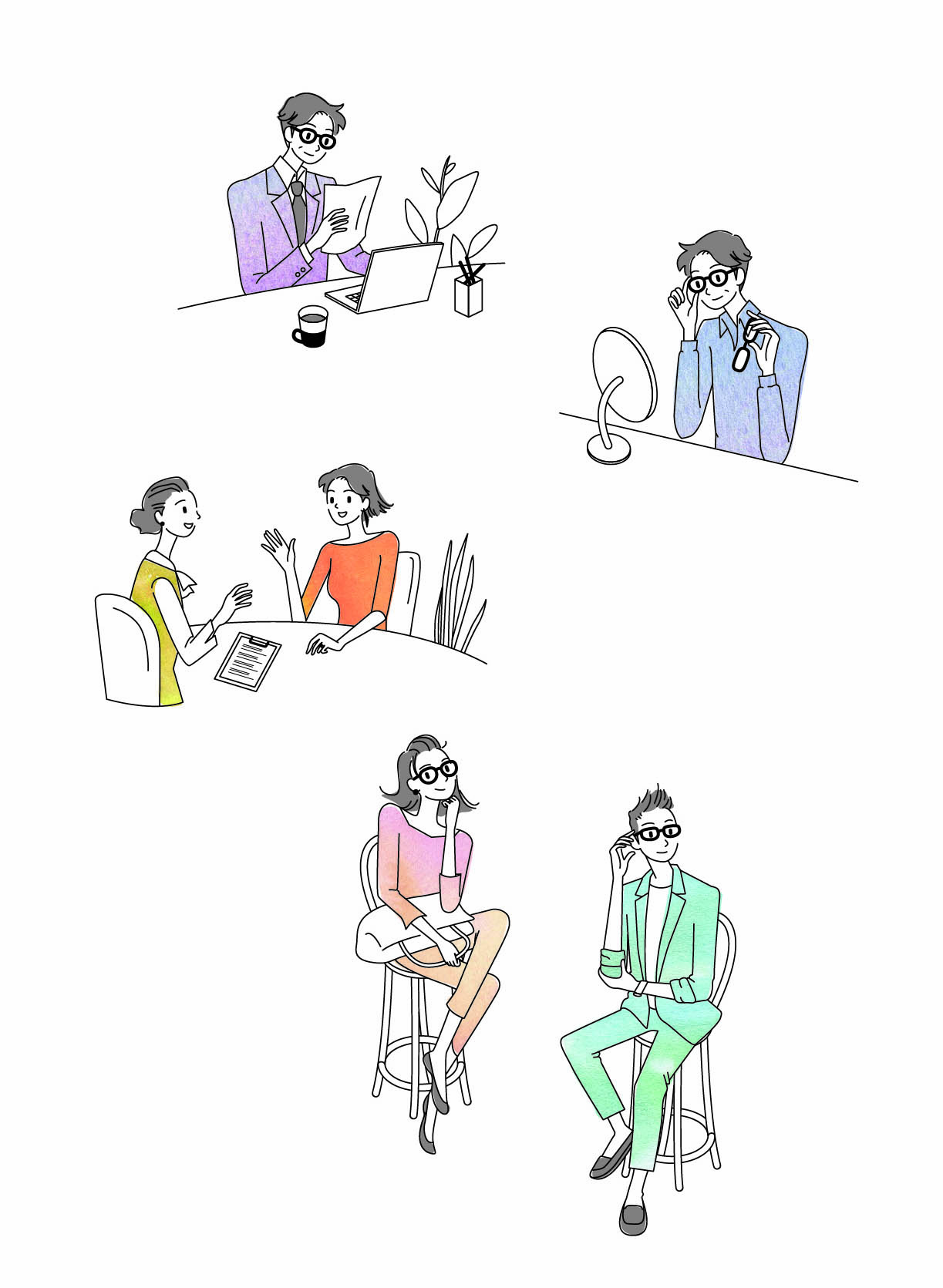 村井メガネ様「大人のメガネ」イラスト制作